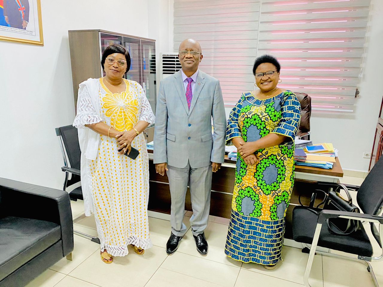 Kinshasa : rencontre entre Prof. Kavuo Véronique et des cadres du BUREC au ministère du Commerce extérieur, un soutien renouvelé à Julien Paluku
