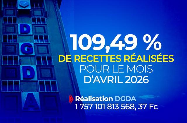 RDC : la DGDA dépasse ses objectifs avec 109,49 % des recettes au premier trimestre 2026