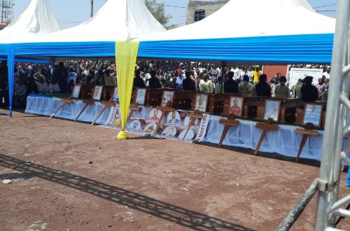<p>7 corps des victimes mortes lors des marches contre la MONUSCO en ville de Goma. ©Droits tiers.</p>
