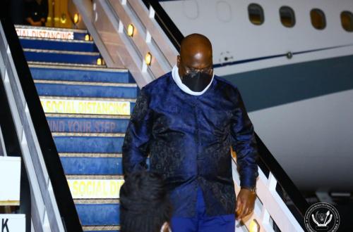 <p>Le président congolais Félix Tshisekedi à son arrivée à Nairobi (Kenya). ©Présidence RDC.</p>
