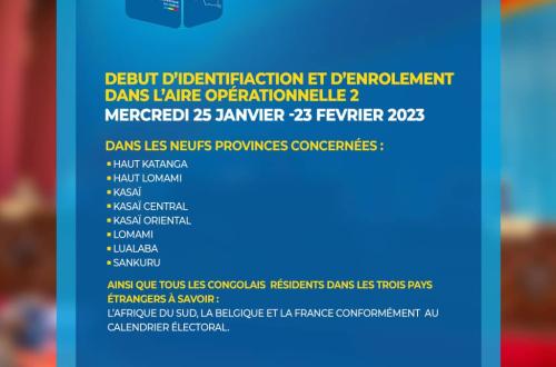 RDC : La CENI a lancé l'opération d'identification et d'enrôlement dans l'aire opérationnelle 2