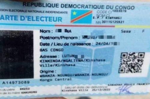 RDC : la CENI annonce  le remplacement des cartes d'électeurs dans certaines provinces de l'AO3