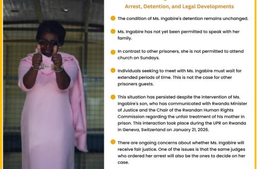 Rwanda : des inquiétudes persistent autour de la détention de Victoire Ingabire