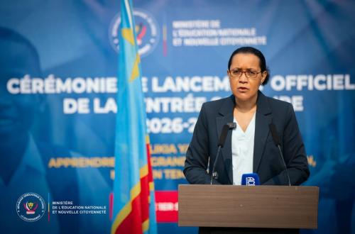 RDC : lancement ce mardi de l’année scolaire 2026-2027, Raïssa Malu met l’accent sur l’amélioration de la qualité des apprentissages