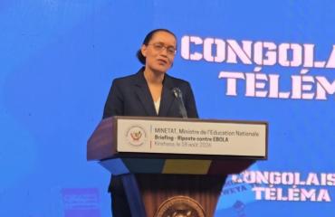 RDC : Raïssa Malu annonce des mesures pour protéger les élèves contre la maladie à virus Ebola pour rassurer une rentrée scolaire sécurisée
