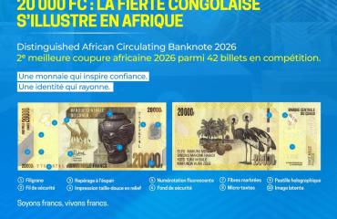 RDC : le billet de 20 000 CDF distingué parmi les meilleures monnaies Africaines