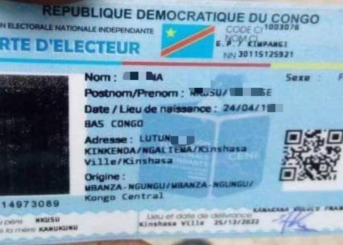 RDC : la CENI annonce  le remplacement des cartes d'électeurs dans certaines provinces de l'AO3